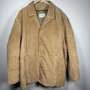 Wilsons Leather  M.Julian Tan Suede Leather Jacket Mens Size 3x Button Up camel